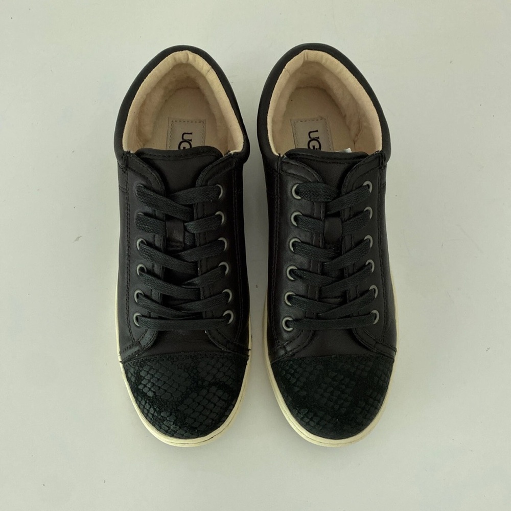 UGG Black Taya crocodile Leather Women's Athletic tennis Shoes size 11